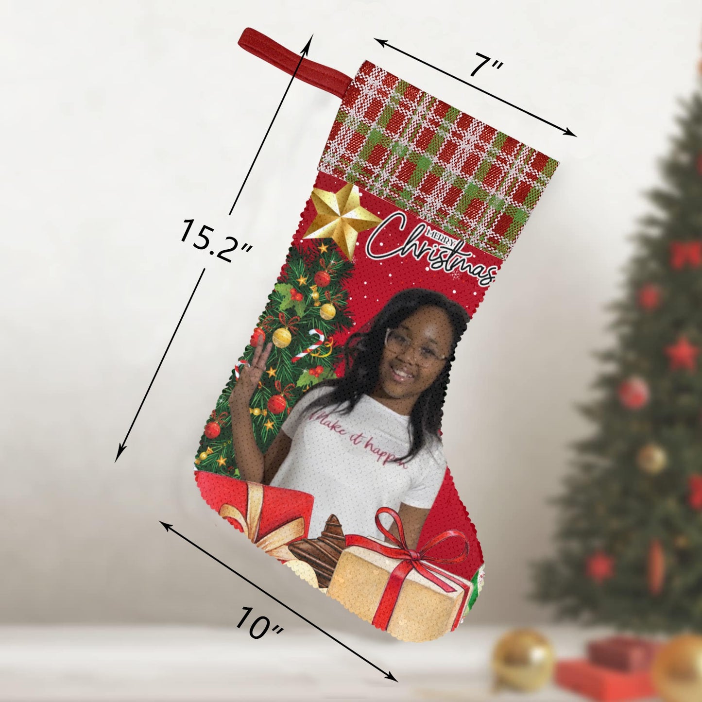 Custom Sequin Christmas Stocking