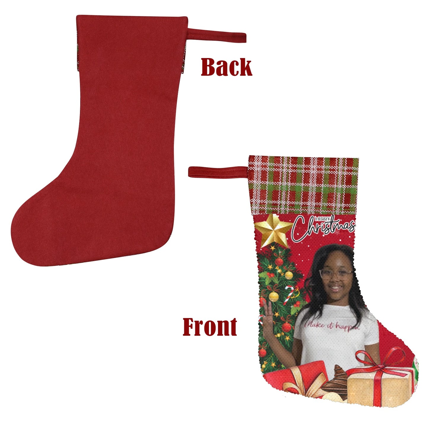 Custom Sequin Christmas Stocking