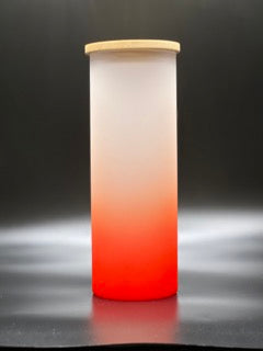 18oz. Ombre Sublimation Glass w/Bamboo Lid