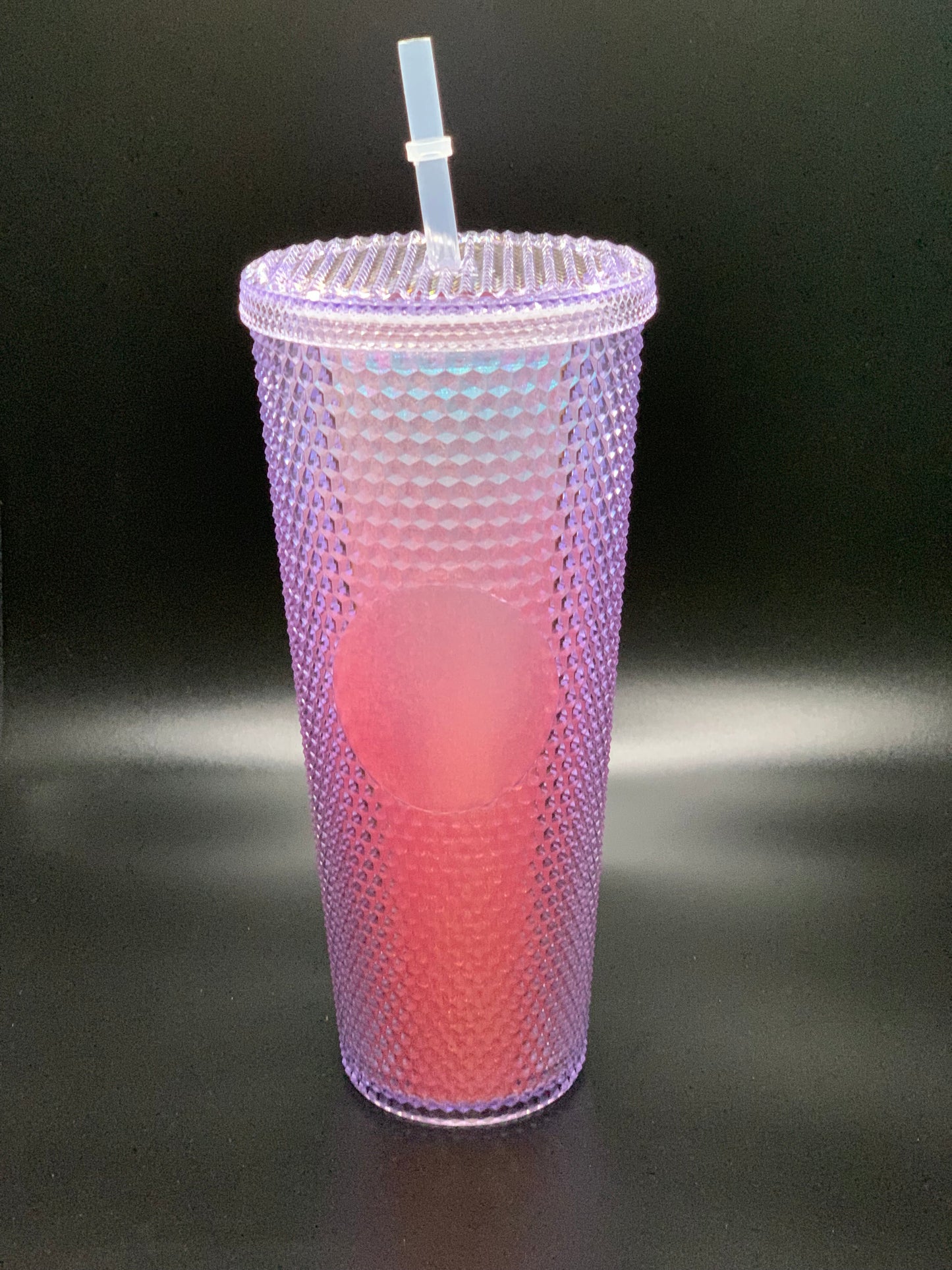 24OZ GRADIENT GOLD PINK STUDDED TUMBLER