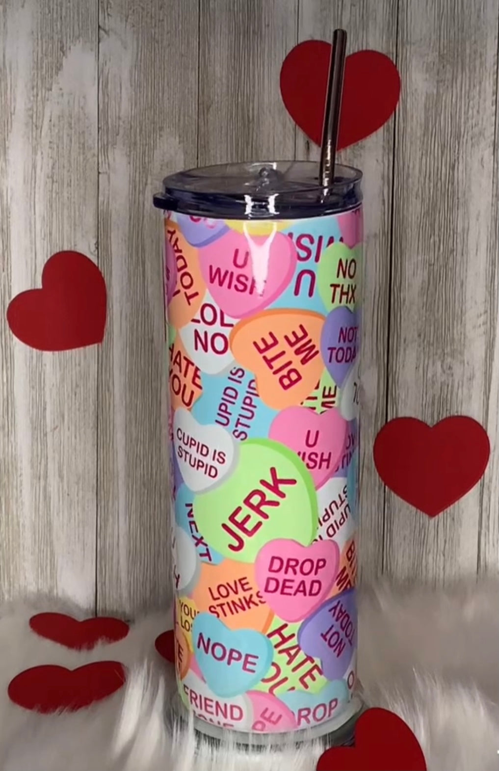 20OZ SKINNY TUMBLER - ANTI VALENTINE'S DAY