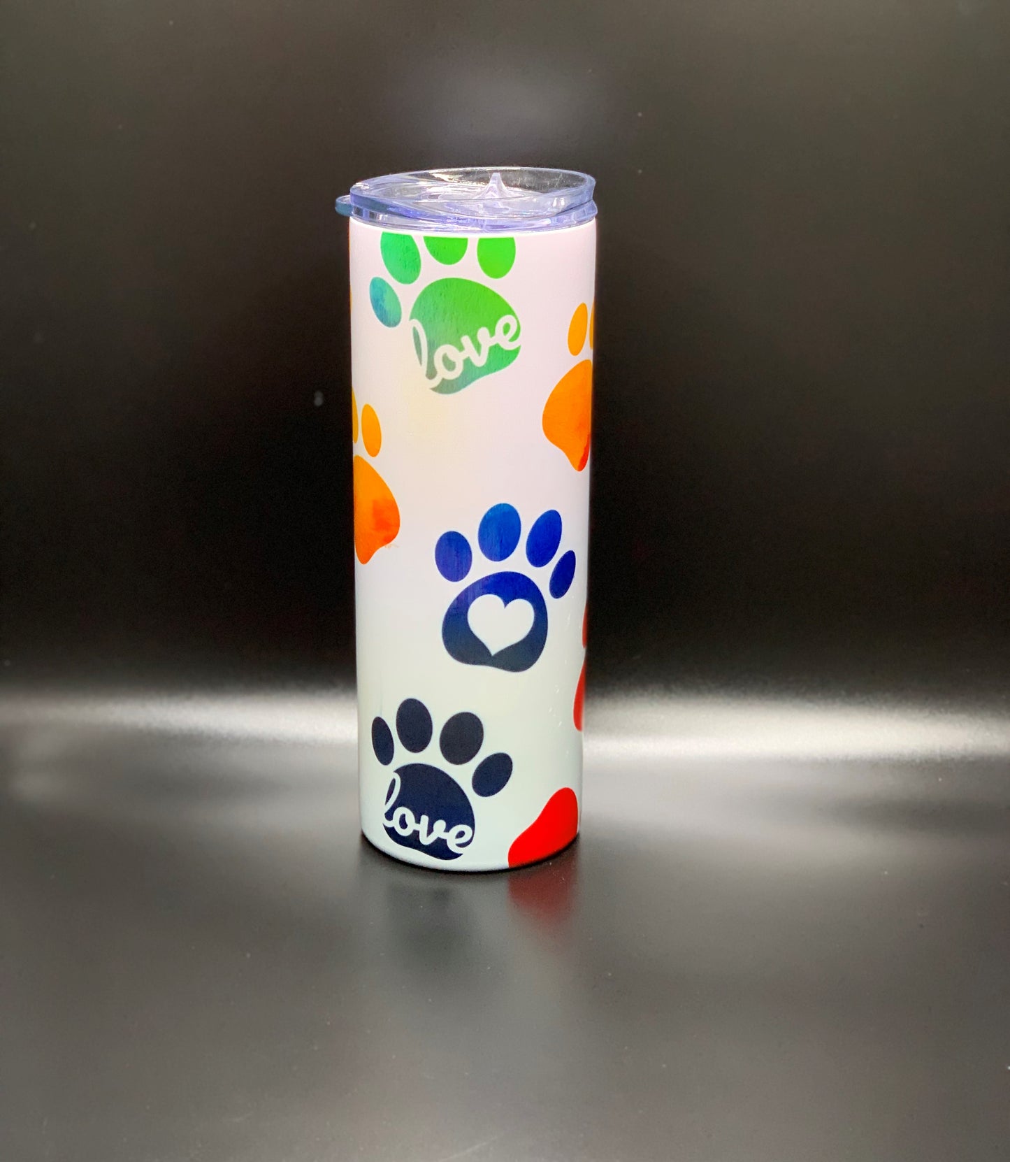 20OZ SKINNY TUMBLER -LOVE PAWPRINTS