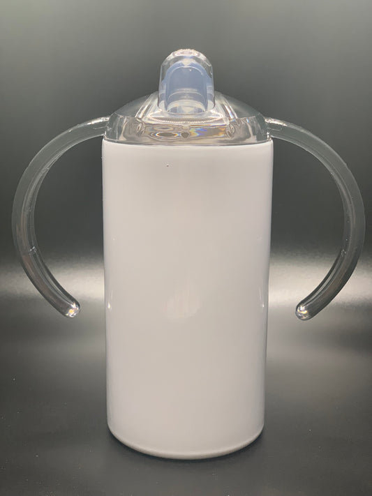 12OZ STRAIGHT SIPPY CUP SUBLIMATION BLANK WHITE