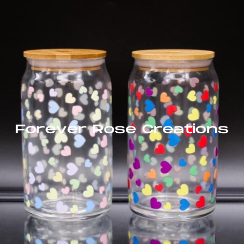 16OZ COLOR CHANGING (COLD) GLASS TUMBLER WITH BAMBOO LID (NO STRAW)