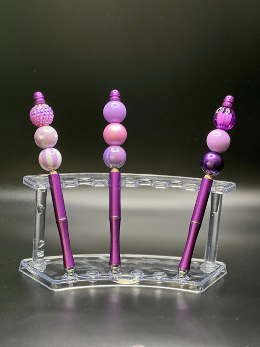 BUBBLEGUM BEADS PENS - ASSORTED PURPLE
