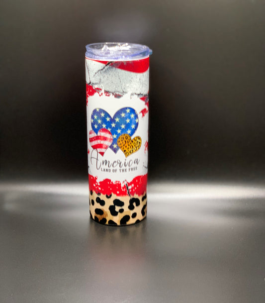 20OZ SKINNY TUMBLER - LOVE AMERICA